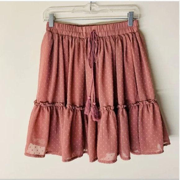 Simplee Apparel dusty rose tulle layered mini. - Picture 4 of 5